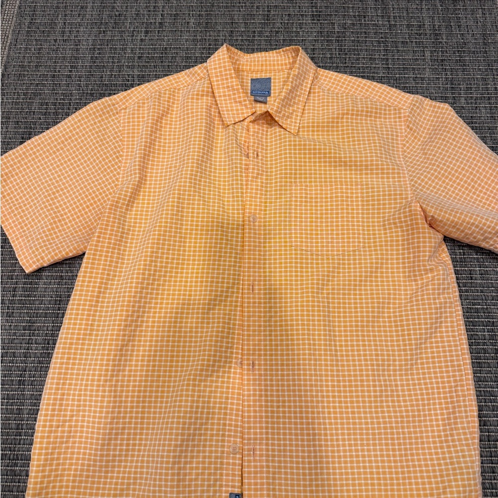 Quiksilver Men's Orange Checkered Shirt